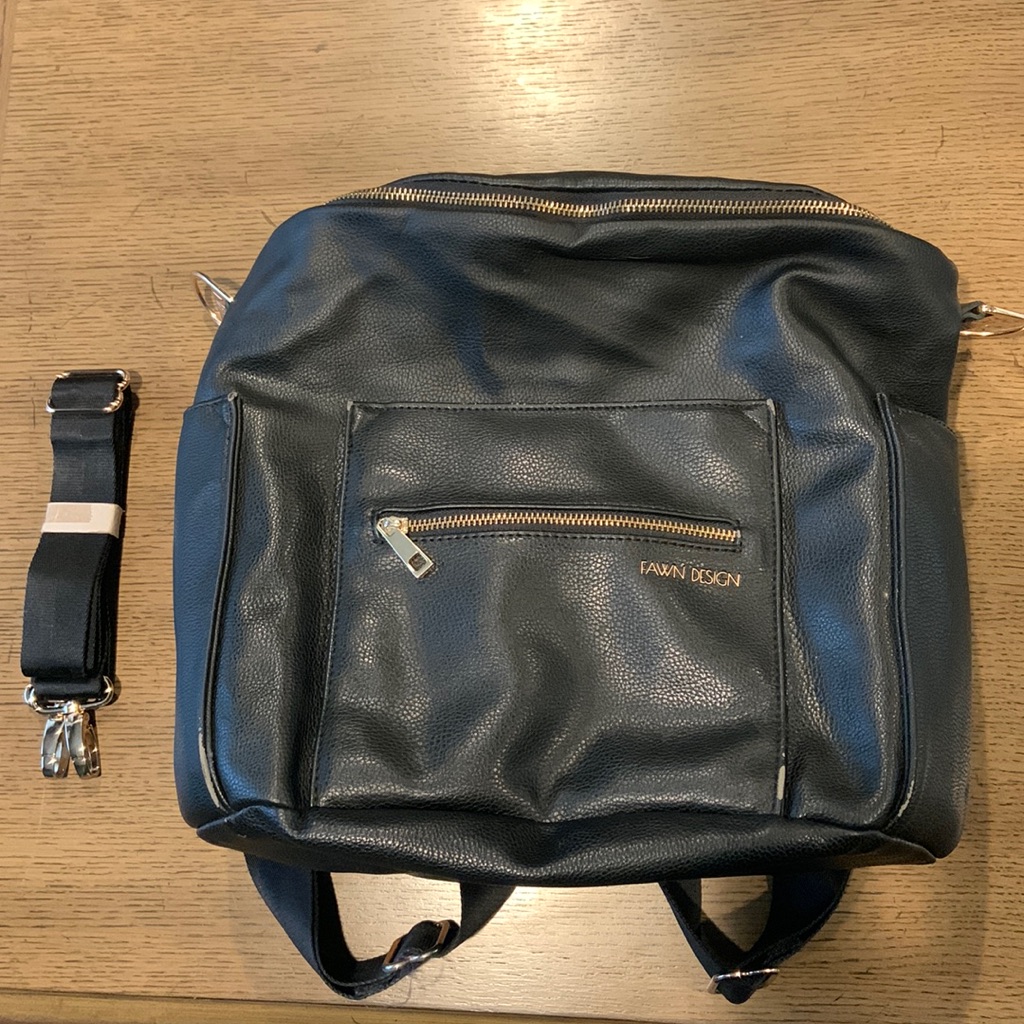 Fawn Design Leather Diaper Bag